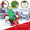 Inflatable 7.2 feet Christmas tree with Santa Claus and snowman, featuring bright LED lights and durable waterproof.
