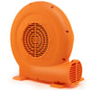 Orange 750W air blower with wide air vent, 25ft GFCI cable, designed for inflatables, suitable for outdoor use.