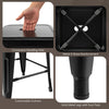 Black 30-inch bar stool set of 4 with square seat, handling hole, and X-brace reinforcement for kitchen or home bar use.