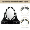Lighted oval mirror with 10 rose lights and 3 drawers, perfect for a stylish dressing table setup.