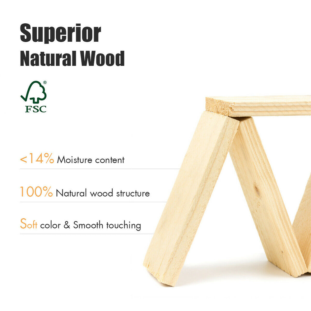 3-tier wooden shoe organizer made of acacia wood, featuring a seat and smooth surfaces for entryway convenience.