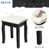 Cushioned stool with thick padded sponge, solid pine legs, designed for the black vanity dressing table.