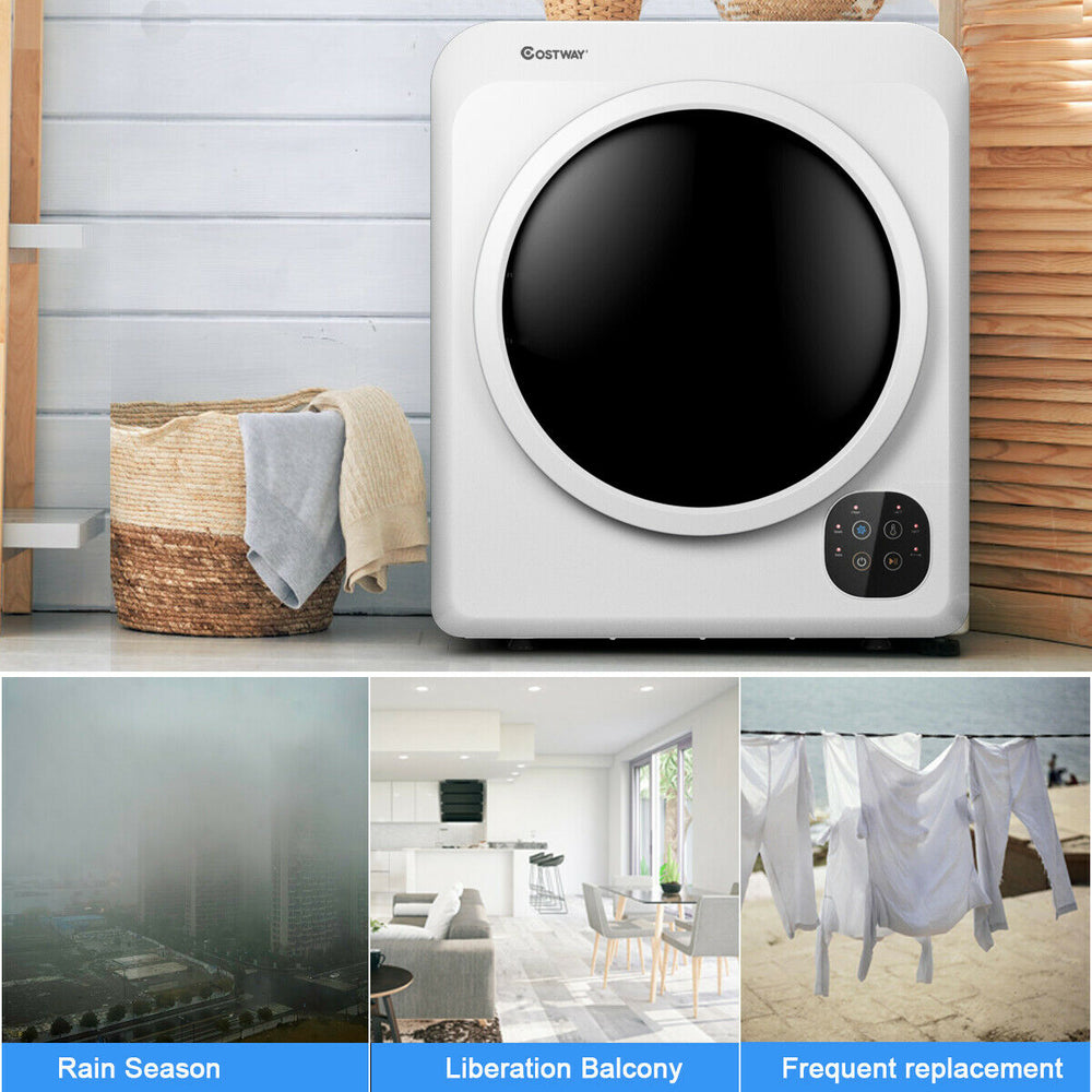 Portable 1700W electric dryer with stainless steel tub, large capacity, and easy-to-use control panel for efficient.