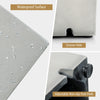 Close-up of the gray propane tank cover with waterproof surface, groove hole, and adjustable non-slip foot pads.