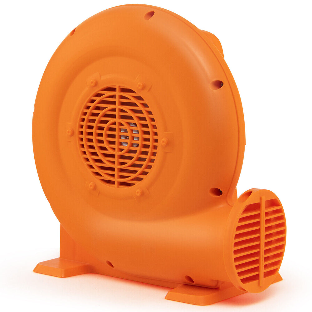 380W air blower in orange with a wide air vent, designed for inflatables, featuring a 25ft GFCI power cable.