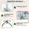4.5 feet pre-lit snow flocked Christmas tree with 295 branch tips and sturdy cross-shaped metal base for stability.