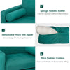Detachable back pillow and bolster of the peacock blue modular sofa couch for easy cleaning and added comfort.