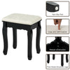 Black vanity stool with soft cushion and non-slip pad, perfect for comfortable seating at your dressing table.
