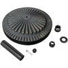 Heavy-duty 31.5 lbs bronze umbrella base with petaloid knob, ideal for outdoor stability in gardens and patios.