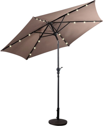 Costway 9' Patio LED Solar Umbrella with Crank 02341958 New