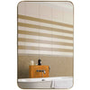 Rectangular 32x20 inch wall-mounted mirror with a golden metal frame, ideal for bathrooms and versatile home decor.