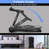 Folding treadmill with a sleek design, 2.25HP motor, and Bluetooth speaker for a quiet, comfortable workout experience.