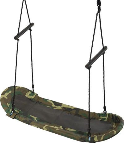 Costway Saucer Tree Swing Surf Kids Outdoor Adjustable Oval Platform Set w/ Handle 20196435 New