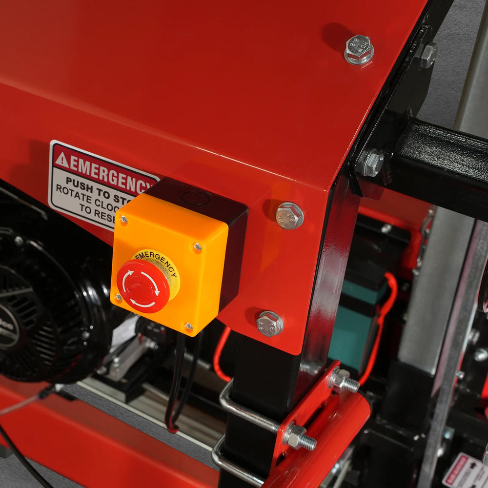32" Portable Sawmill (5 x Blades Included),  420cc 15HP E-Start Gasoline Engine,  26.5" Board Width,  20' Track Length (13' Track Length + 6.4' Track Extension Included) ,  SM-32