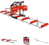 32" Portable Sawmill (5 x Blades Included),  HONDA GX390 389cc E-Start Gasoline Engine,  26.5" Board Width,  20' Track Length (13' Track Length + 6.4' Track Extension Included) ,  SM-32
