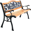 Garden Bench Chair Outdoor Wooden Loveseat with Iron Armrest
