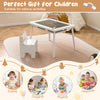 Sensory table and chair set for kids with blackboard and whiteboard, perfect for drawing, playing, and studying.