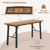Outdoor dining table with acacia wood top, folding design, 165 lbs capacity, accommodates up to 6 people for garden use.