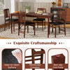 Foldable upholstered kitchen chairs in brown with padded seats, reinforced crossbar, and non-slip foot pads for.