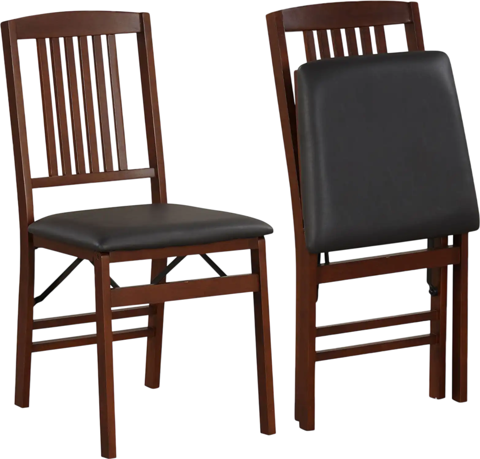 Costway Set of 2 Foldable Upholstered Kitchen Dining Chairs Padded Seat 34721685 New