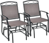 Set of 2 Outdoor Metal Glider Armchairs with Weather-resistant Fabric