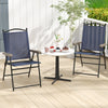 Set of 2 Patio Folding Sling Back Camping Deck Chairs-Navy - Gallery View 1 of 9
