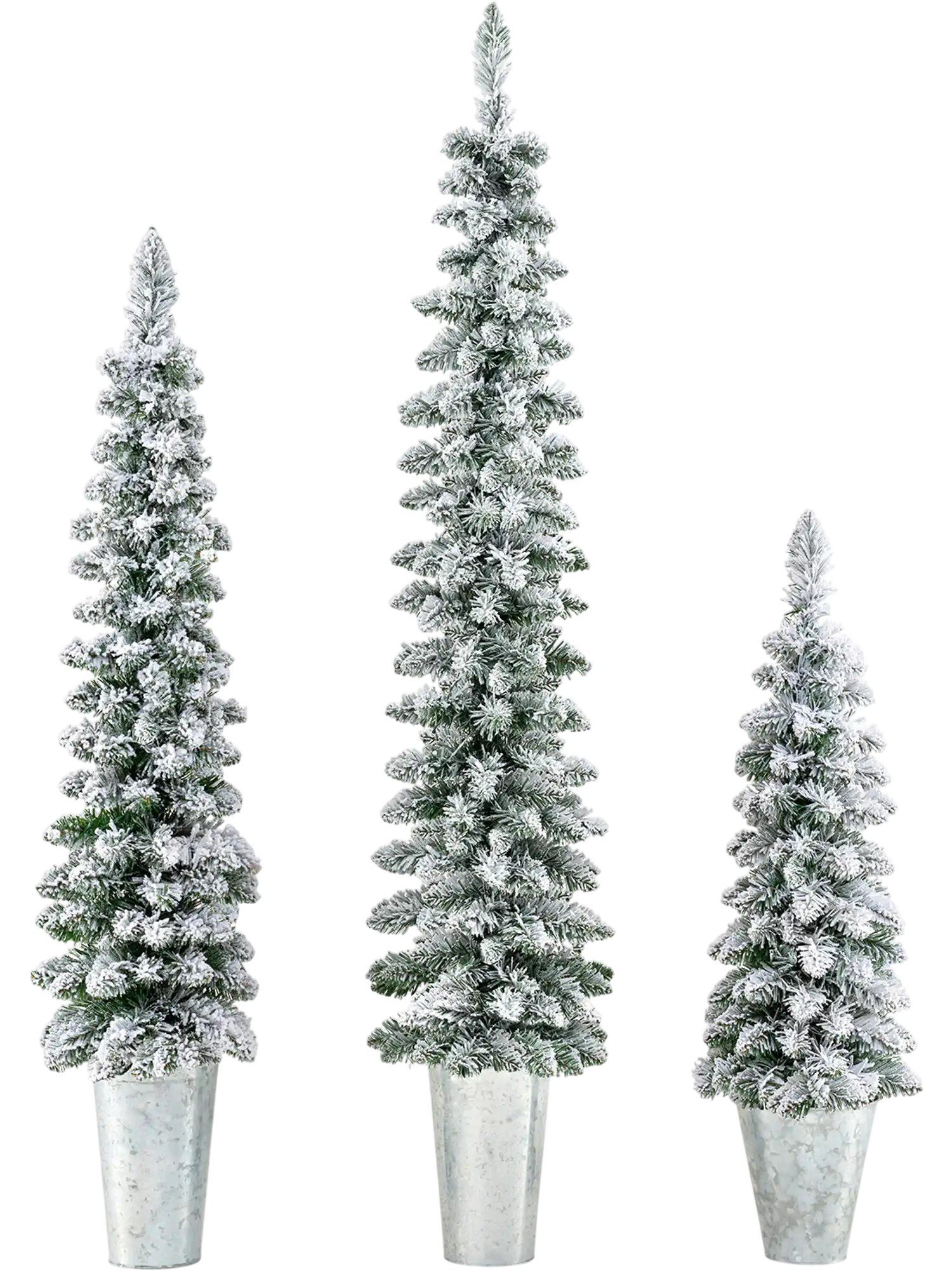 Costway Set of 3 Pre-Lit Snow Flocked Artificial Christmas Trees 423 Tips 56492187 New