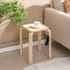 Colorful square stool made of poplar and birch wood, featuring a stackable design and anti-slip foot pads for stability.