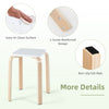 Colorful square stool with poplar and birch wood, featuring a 3-screw reinforced design and non-slip felt mats for.