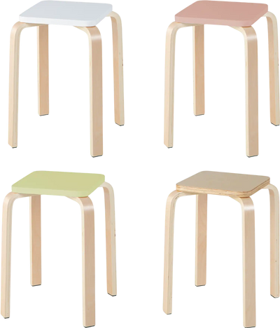 Costway Stackable Square Backless Stools Set of 4 65039714 New