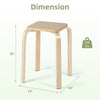 Square stool made of poplar and birch wood, 18" height, 14" width, supports 330 lbs, ideal for classrooms or dining.