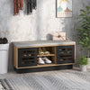 Shoe Bench with 6 Storage Compartments and 3 Adjustable Shelves-Natural - Gallery View 1 of 9