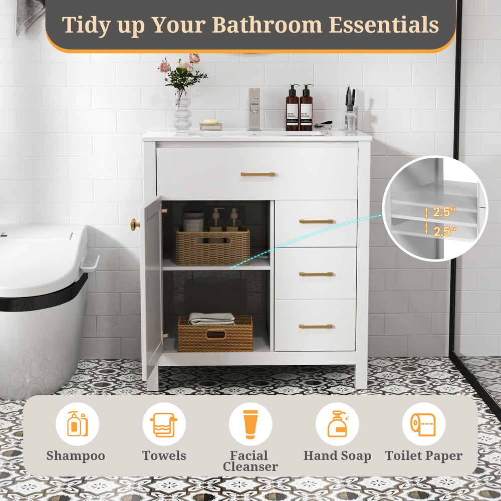 Costway Bathroom Vanity with 2 Drawer and 1 Door New