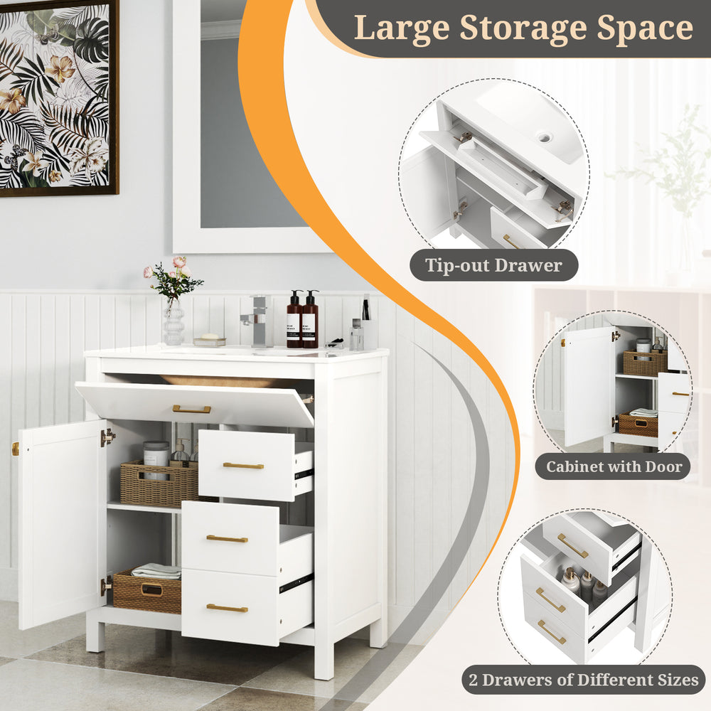 Costway Bathroom Vanity with 2 Drawer and 1 Door New