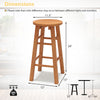 24-inch outdoor wood bar stool with round seat and footrest, natural wood finish, perfect for patio or garden use.