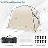 Beige 10 x 10 feet screened canopy tent with zippered door, suitable for 6-8 people, ideal for camping and outdoor.