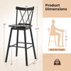 Windsor bar stool with ergonomic backrest, 29-inch height, and footrests, ideal for kitchen and dining use.