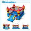 Dimensions chart of the 3-in-1 kids bouncer with slide, showcasing overall size and features for optimal setup.
