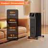 Oil-filled radiator heater in black with remote control, 1500W, 3 heat settings, and 24H timer for efficient heating.