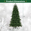 6ft green artificial Christmas tree with 721/1019 branch tips, featuring a hinged design for easy setup and stability.