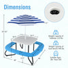 Toddler outdoor activity table with adjustable umbrella, made of weather-resistant HDPE, suitable for up to 8 kids.