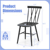 Modern dining chair dimensions showing ergonomic design, sturdy steel material, and weight capacity of 330 lbs.