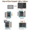 Modern soft shag rug measuring 180 x 120 cm with non-slip grip dots, ideal for living room, bedroom, or office use.