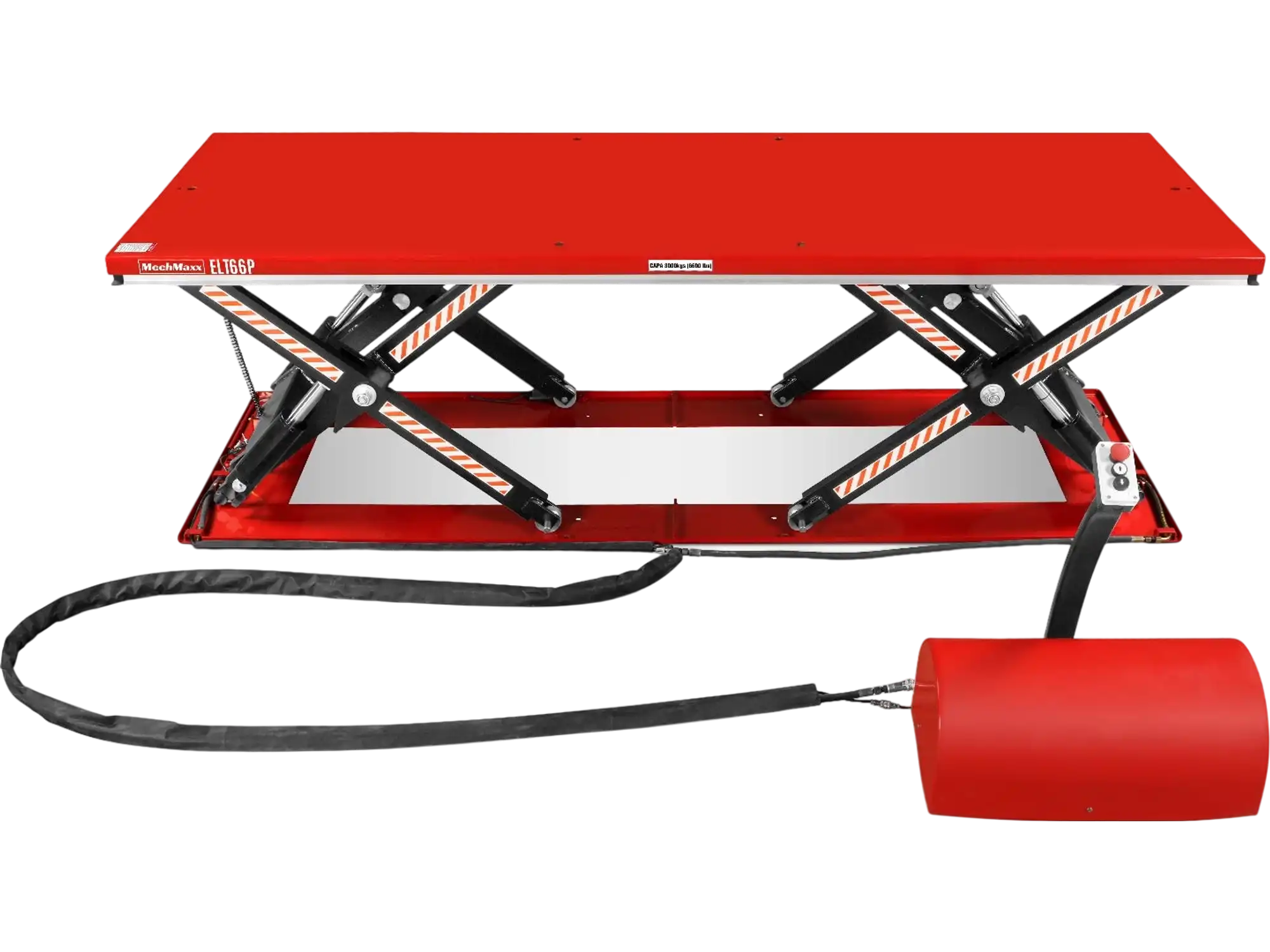MechMaxx ELT66P Lift Table Stationary Electric Hydraulic Parallel Double Scissor 6600 lbs Capacity 112.9 x 39.4