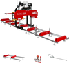 26" Portable Sawmill (5x Blades Included),  459cc 15HP E-Start Gasoline Engine,  20" Board Width,  20' Track Length (13' Track Length + 6.4' Track Extension Included) ,  SM-26