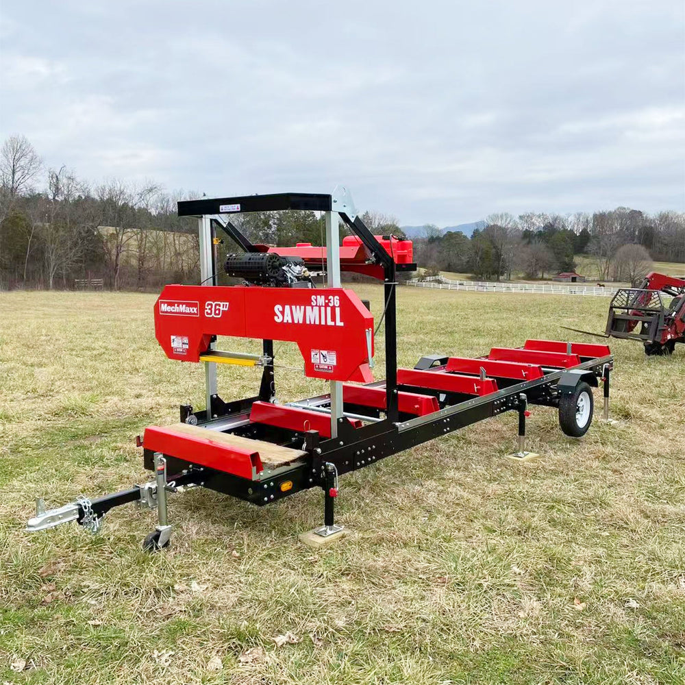 36" MAX Portable Sawmill,  25HP 688cc HONDA GX690 V-Twin Engine,  36" Board Width,  20' Track Length,  (10 x Blades Included),  SM-36HMAX