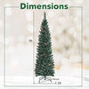 5 ft snowy artificial pencil Christmas tree with pine cones, slim design for space-saving decoration and festive vibes.