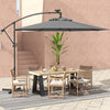 10 Feet 360° Rotation Solar Powered LED Patio Offset Umbrella without Weight Base-Gray - Gallery View 1 of 7