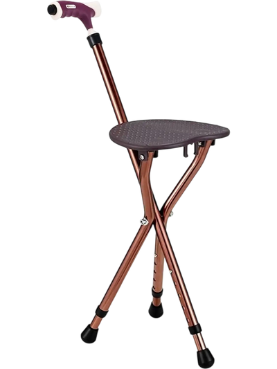 Costway Adjustable Lightweight Folding Cane Seat Walker 07413685 New