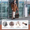 Lightweight adjustable folding cane seat in light-brown, featuring a stable triangular structure and ergonomic handle.